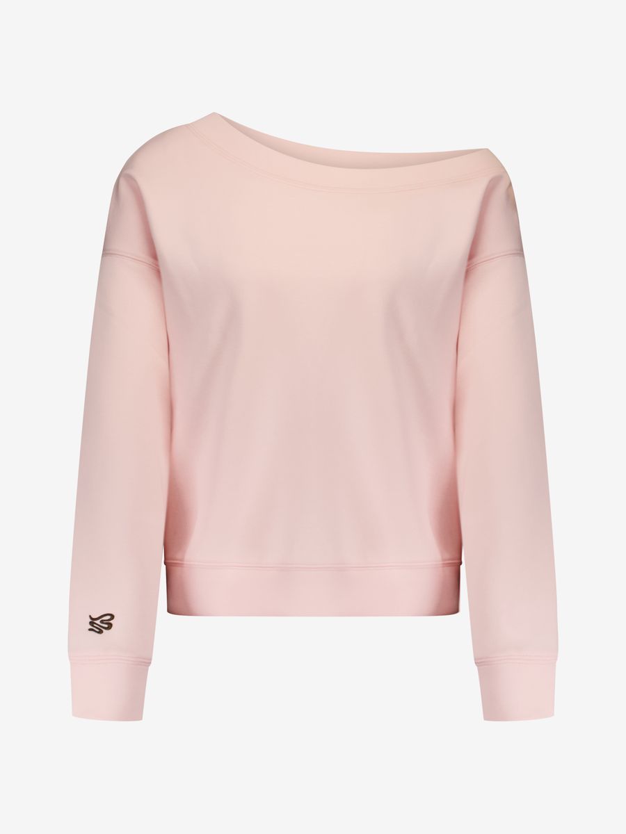 Off Shoulder Sweatshirt in Light Pink